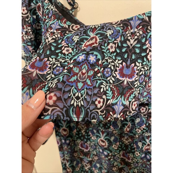 Vintage The Limited Off Shoulder Floral Ruffle Maxi Dress Peasant Style - Picture 3 of 8